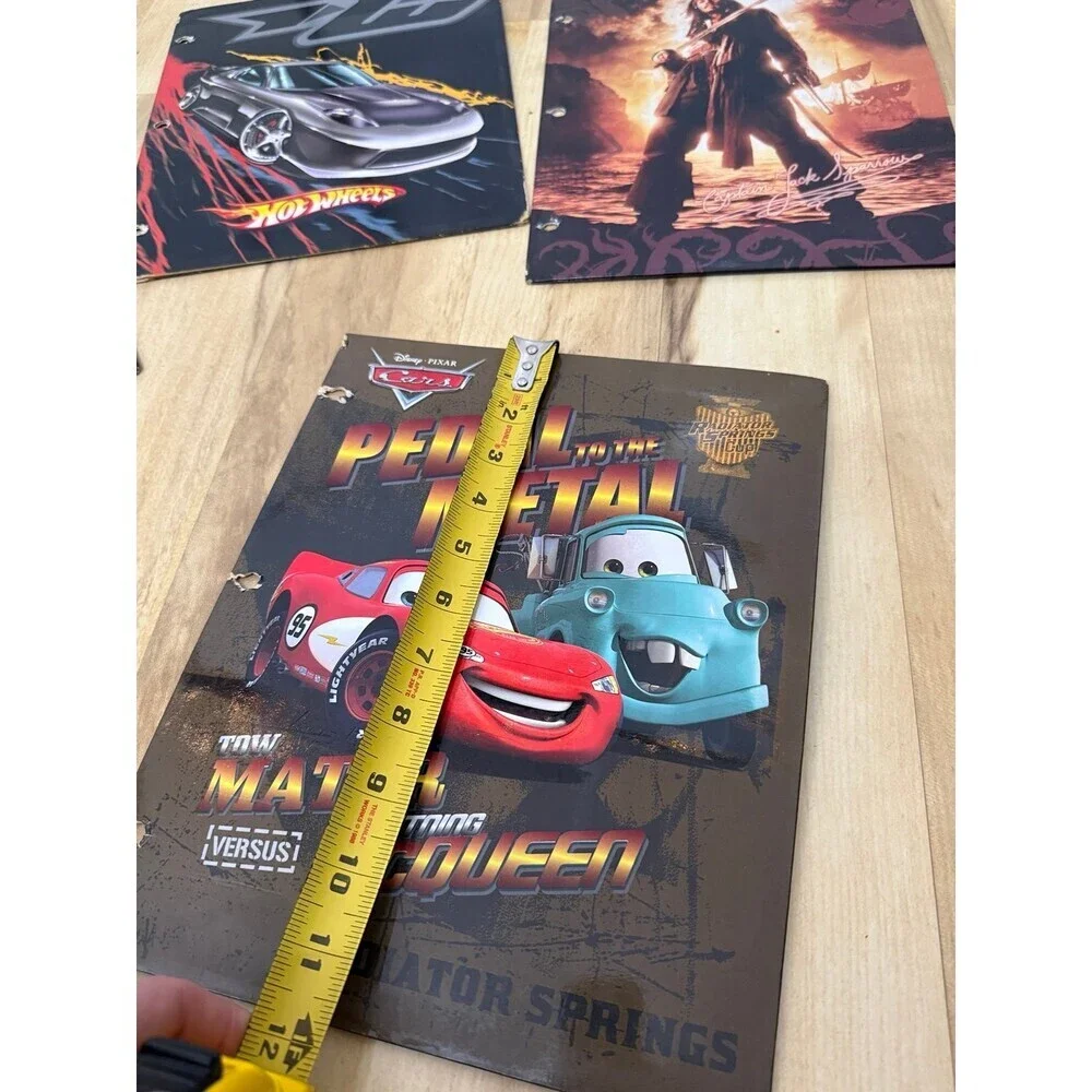 Set of 4 Action & Movie-Themed Folders (Spider-Man, Cars, Hot Wheels, Pirates)